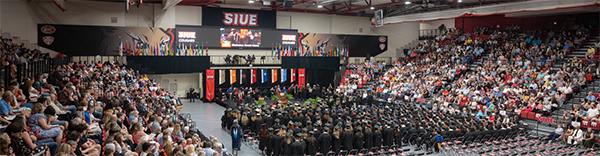 SIUE Commencement full gym shot