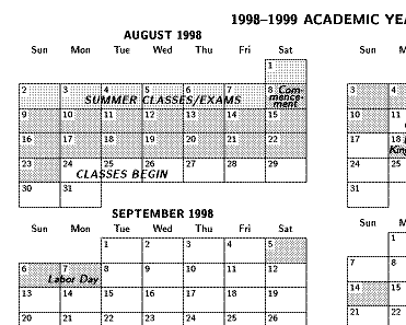 SIUE Academic Calendars
