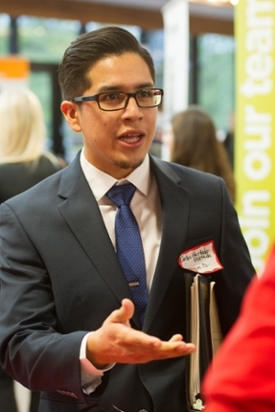 Carlos Hurtado-Estrada, a fourth-year School of Pharmacy student, networked and distributed his resume to employers.