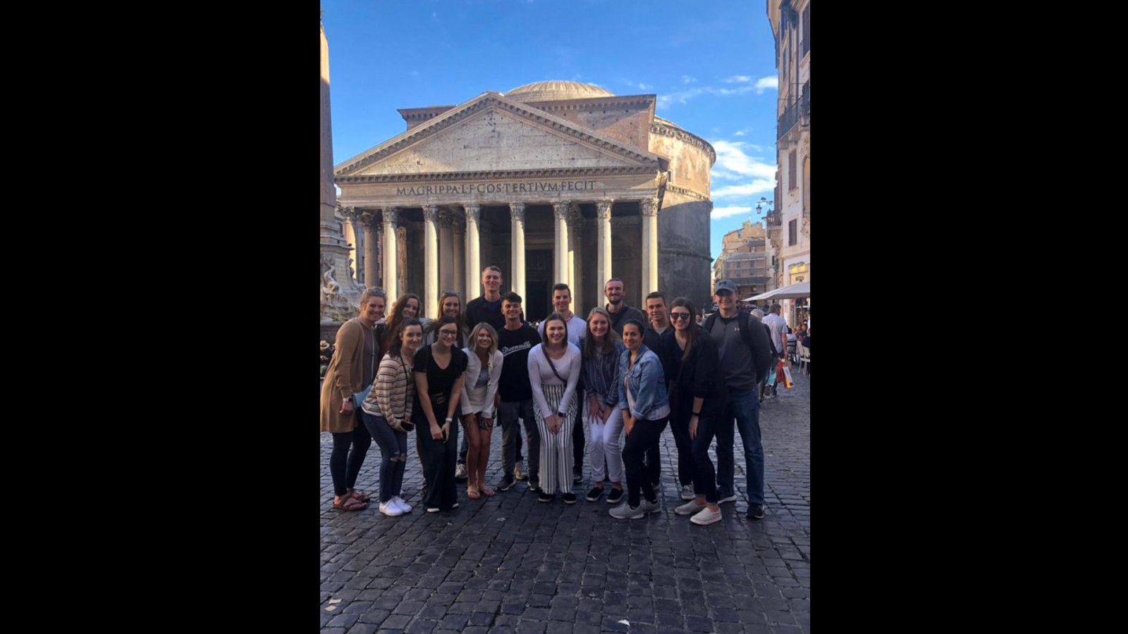 Travel study group at the Pantheon Rome
