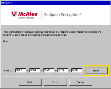 picture showing user where to type code given to them by employee