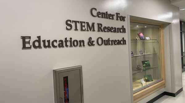 Hallway signage of STEM Center