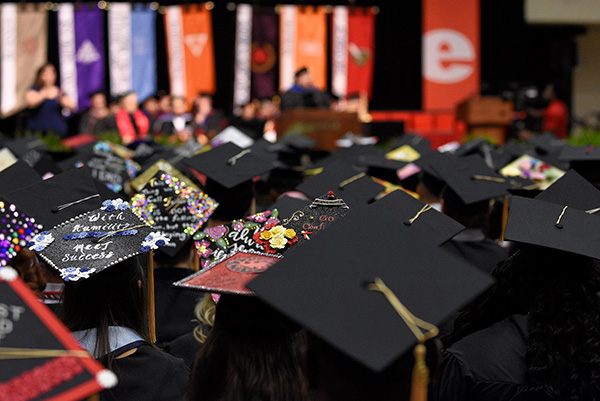 Decorated commencement caps