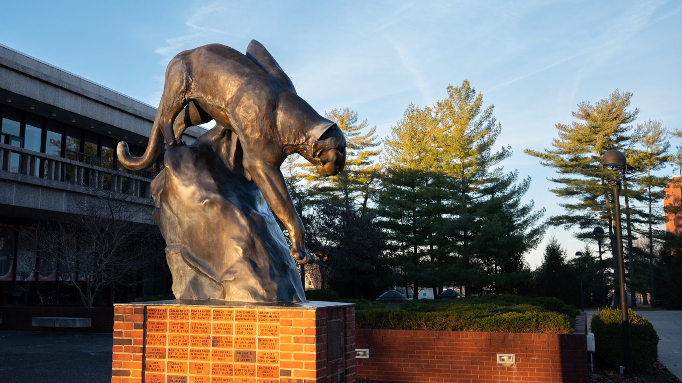 The Cougar statue at SIUE