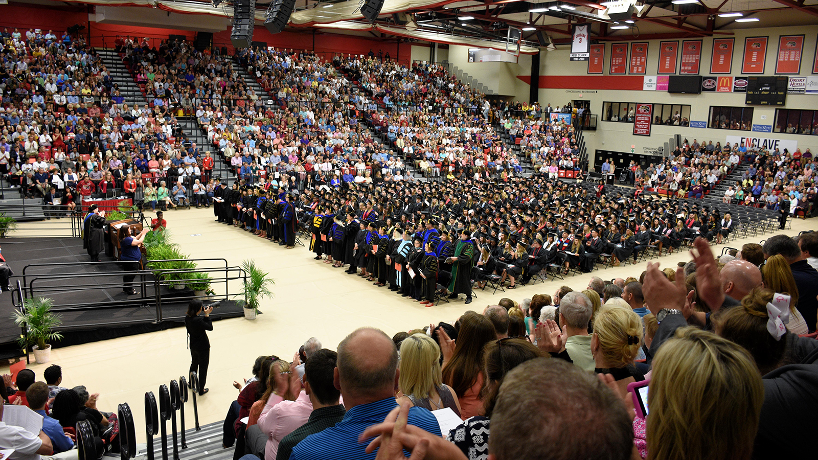 Full gym at previous commencement