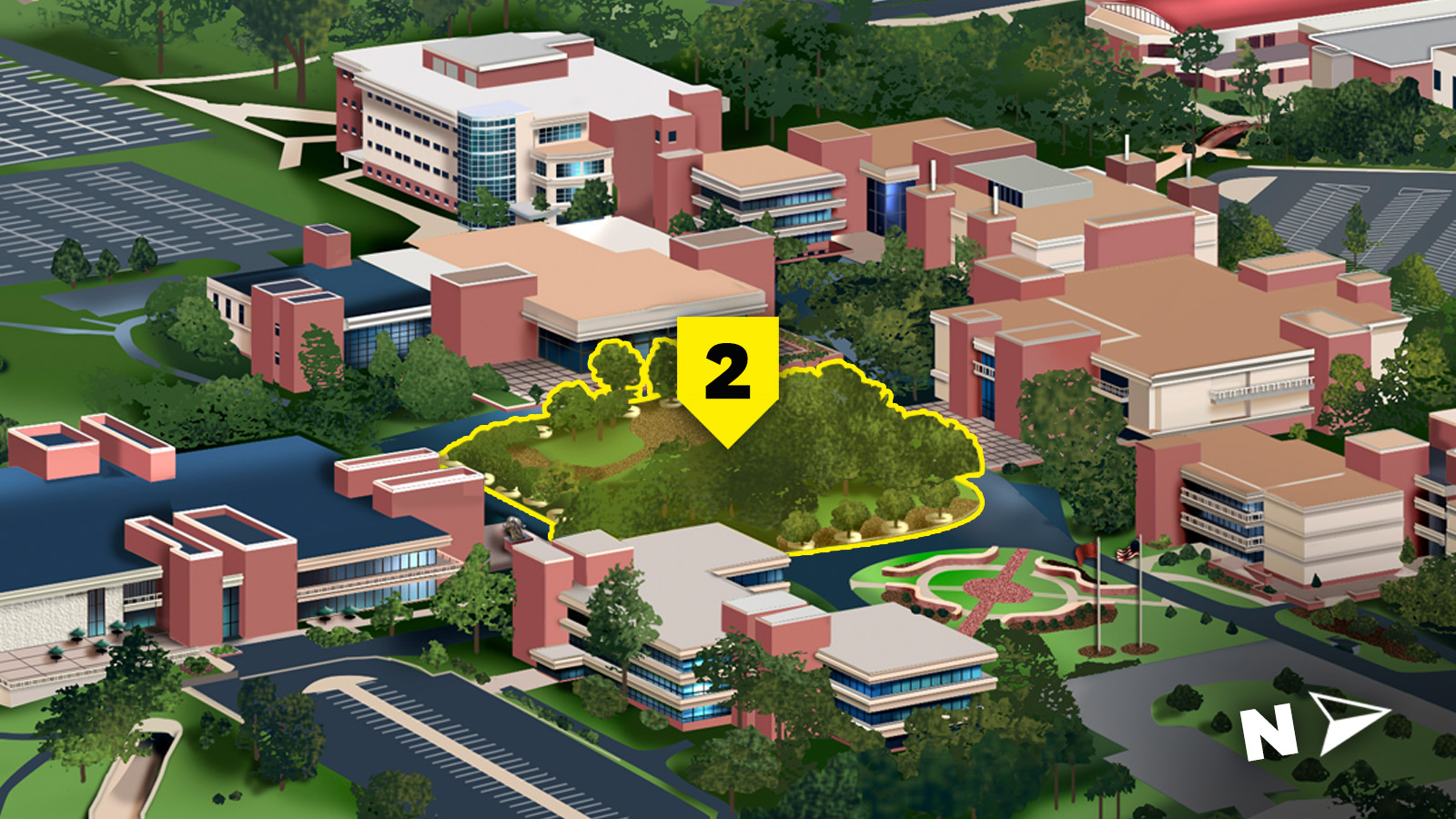 campus map highlight on stratton quad