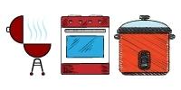 ways to
            prepare food graphic includes grill, oven, stove, and slow
            cooker