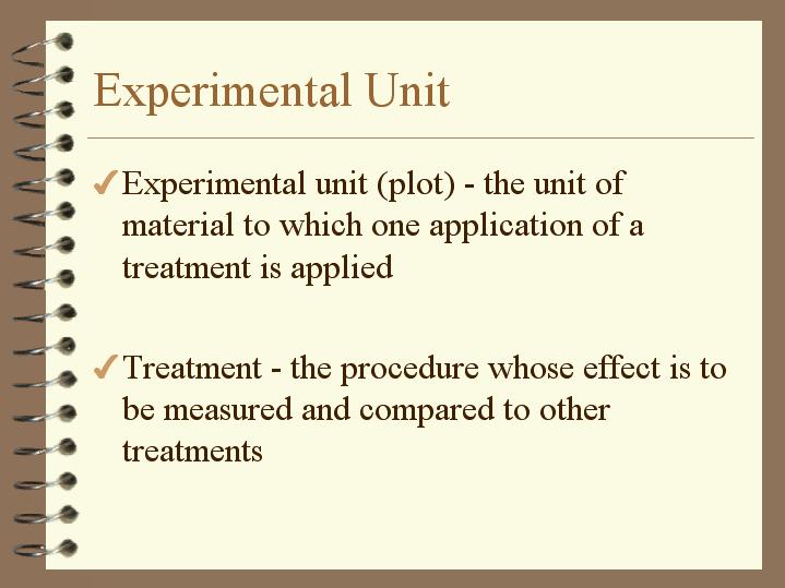 experimental unit meaning statistics